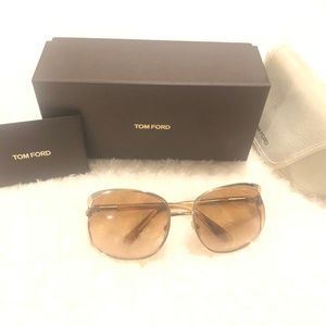 Tom Ford Oversized Women's Gold Sunglasses